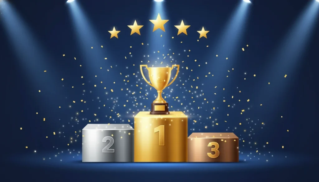 Ranking TOP 10 najlepszych bukmacherów w Polsce 2025 - podium zwycięzców